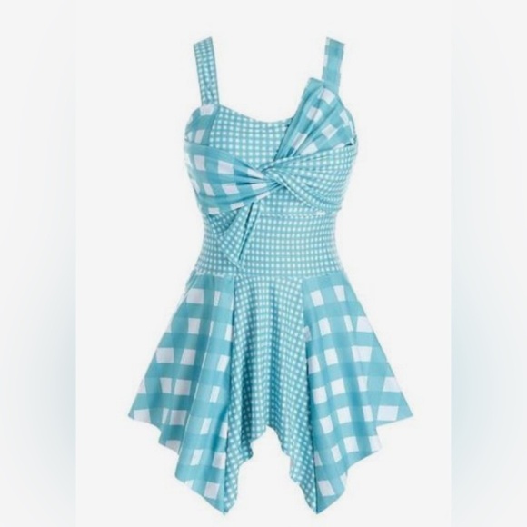 Rosegal Gingham & Houndstooth Swimsuit Size L (14) NWT - Picture 1 of 7